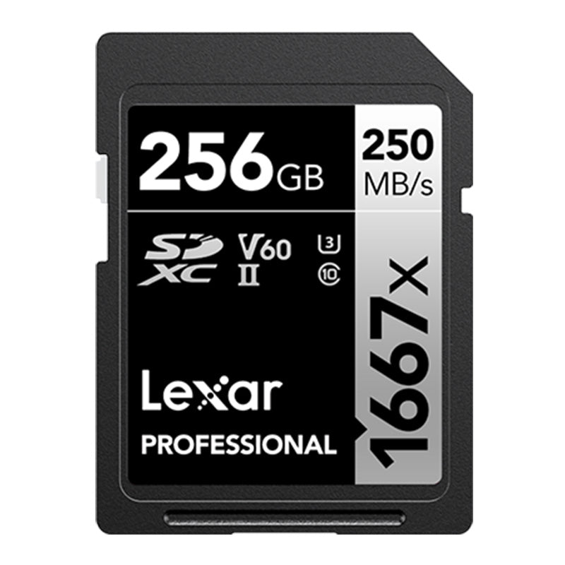 Lexar 256GB Professional 1667x SDXC UHS-II Silver Series Memory Card - 250MB/s(LSD256CB1667) - 1