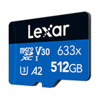 Lexar 512GB 633x MicroSDHC/SDXC UHS-I Blue Memory Card - 100MB/s(LSDMI512BB633A) - 2