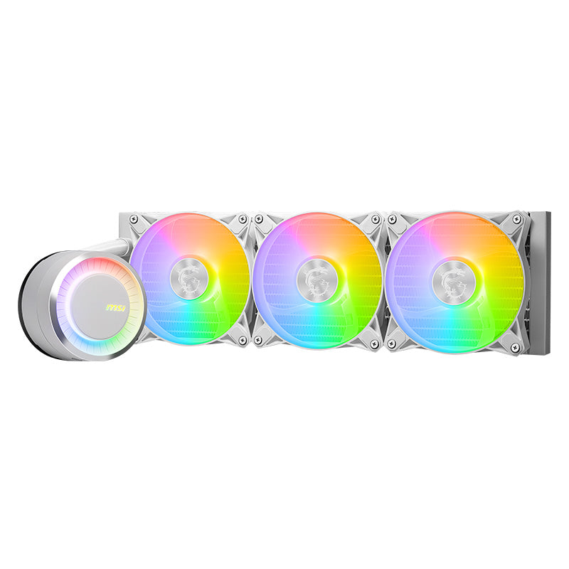 MSI MAG CORELIQUID E360 360mm ARGB AIO Liquid CPU Cooler - White(MAG CORELIQUID E360 WHITE) - 1