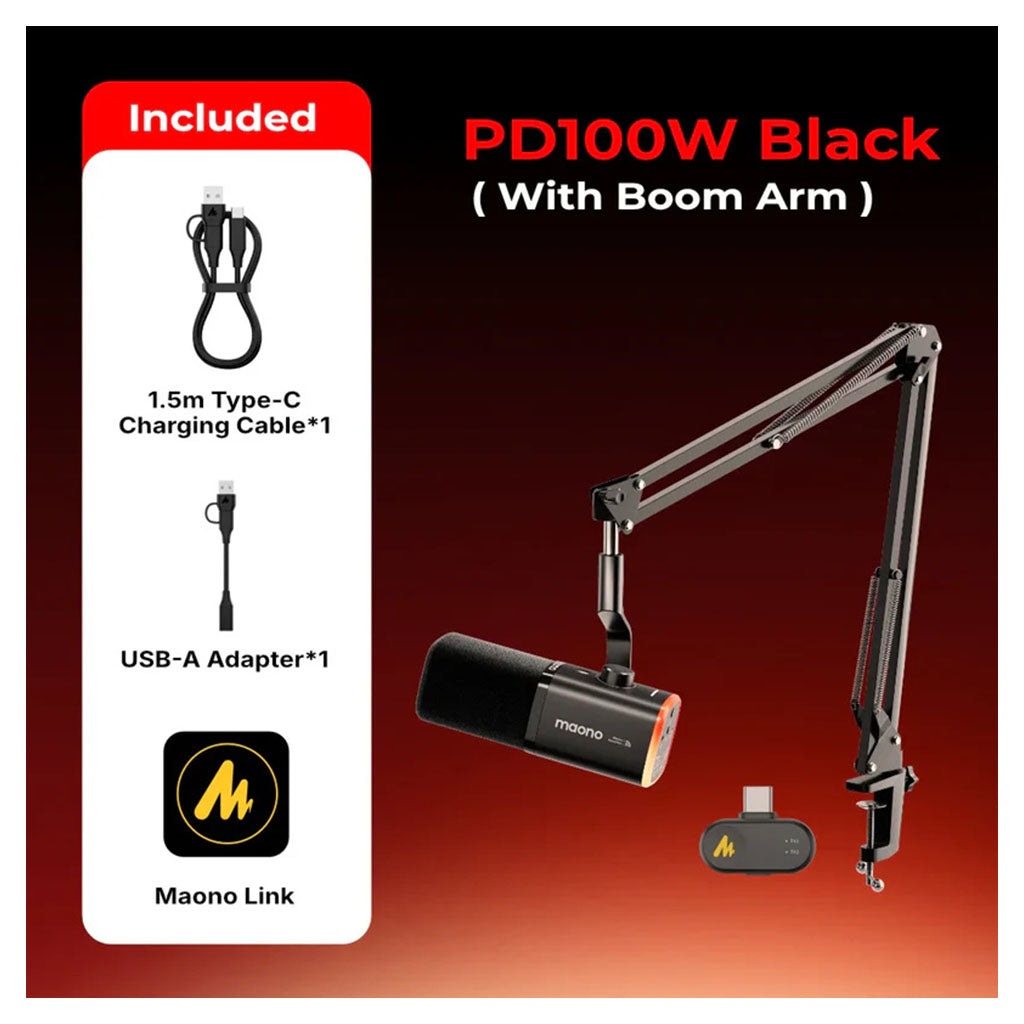 MAONO PD100W Wireless & USB Dynamic Microphone(MNPD100WTBK) - 5
