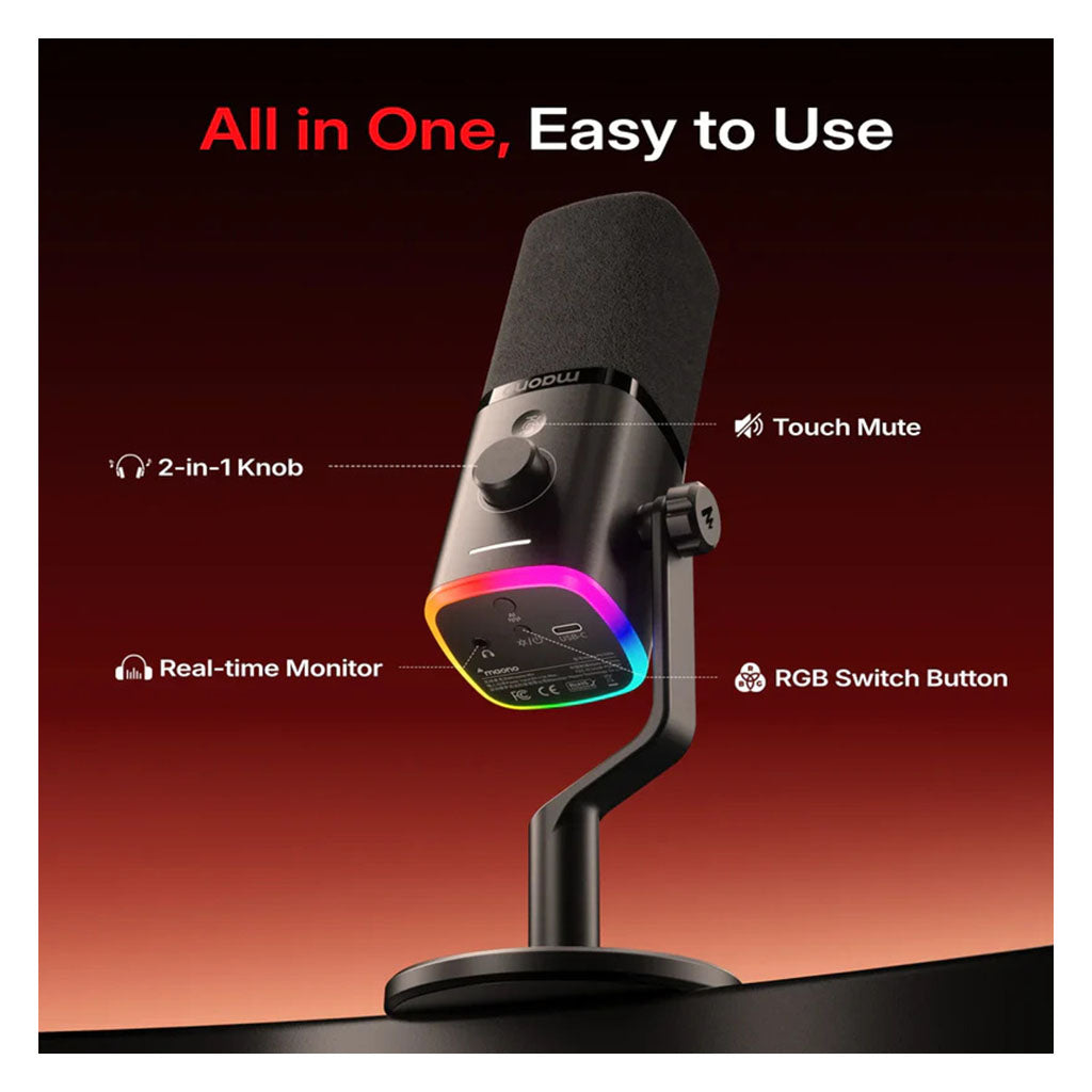 MAONO PD100W Wireless & USB Dynamic Microphone(MNPD100WTBK) - 7