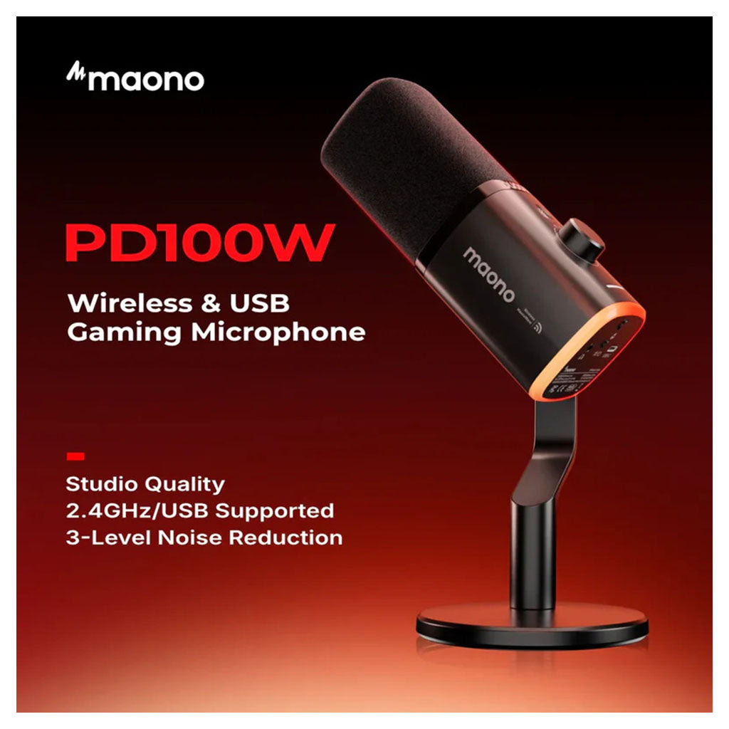 MAONO PD100W Wireless & USB Dynamic Microphone(MNPD100WTBK) - 9