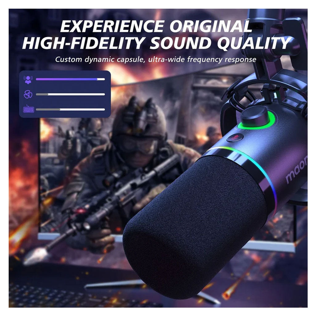 Maono PD200XS USB/XLR Dynamic Microphone Set with Boom Arm - White(MNPD200XSWH) - 3