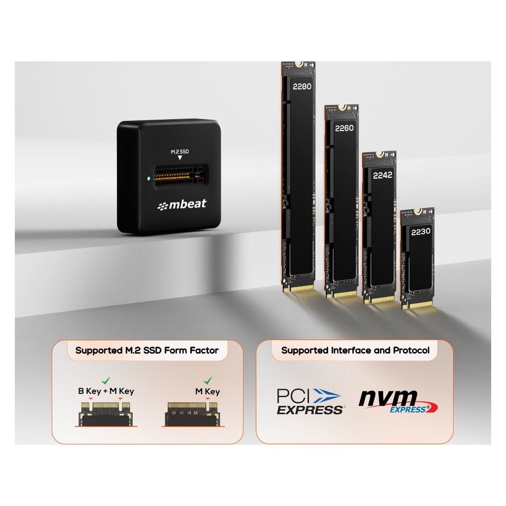 mbeat H5 USB-C/A 10Gbps M.2 NVMe & SATA SSD Mini Dock