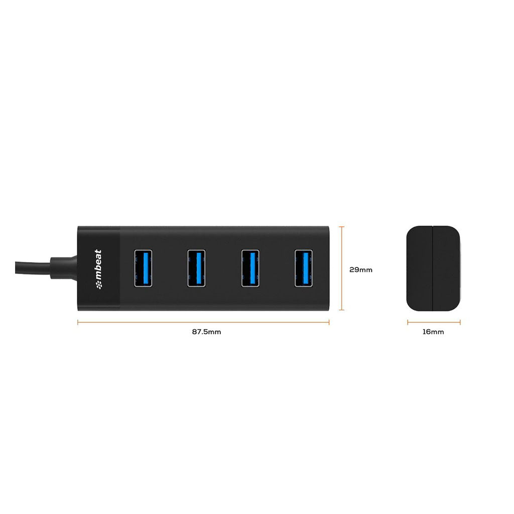 mbeat 4-Port USB 3.0 Hub - Black(MB-U3H-4K) - 2