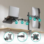 mbeat Activiva Dual Articulating Monitor Arm with Laptop Holder 13" - 32"(ACA-BMA-DLH01K) - 6