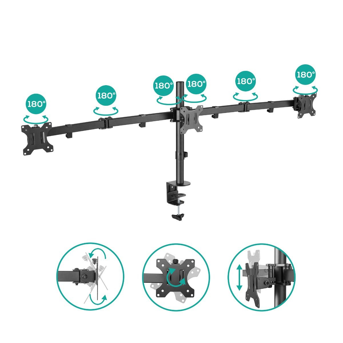 mbeat Activiva Triple-Screen Articulating Monitor Arm 13" - 17'(ACA-BMA-TC01K) - 3