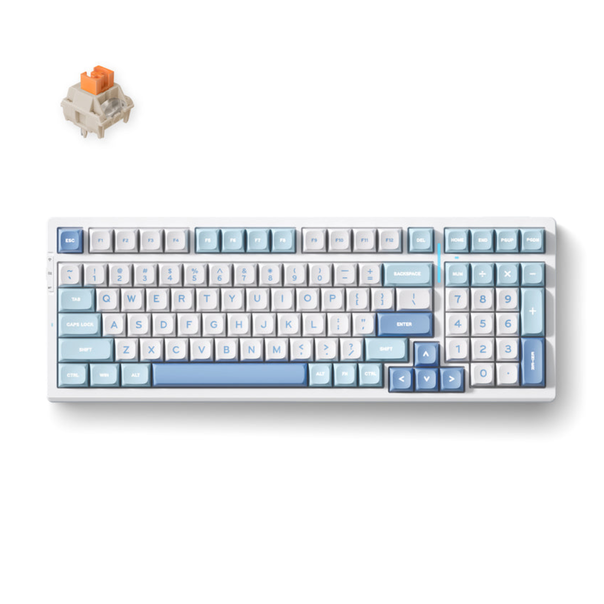 MCHOSE G98 Pro Wireless Tri-Mode Custom Mechanical Gaming Keyboard - Blue - Flame Orange Switches(KBMCG98S2) - 1