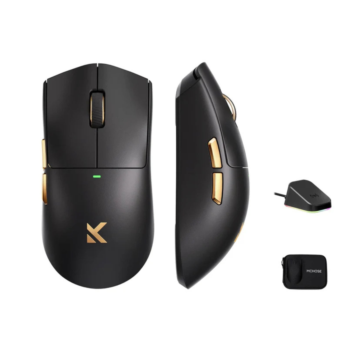 MCHOSE K7 Ultra Wireless Gaming Mouse - Black - Omron Mechanical Switches(MSMCK713) - 1