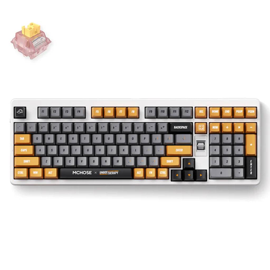 MCHOSE x Unbox Therapy UT98 Mechanical Wireless Silent Keyboard - Retro Therapy - Silent Peach V3 Switch(KBMCUT984) - 1