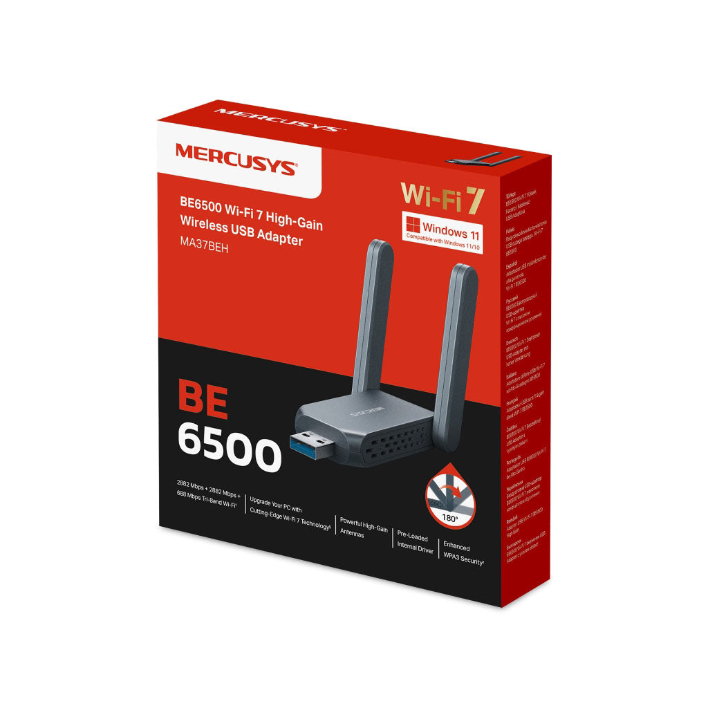 Mercusys MA37BEH BE6500 Wi-Fi 7 High Gain Wireless USB Adapter(MA37BEH) - 12