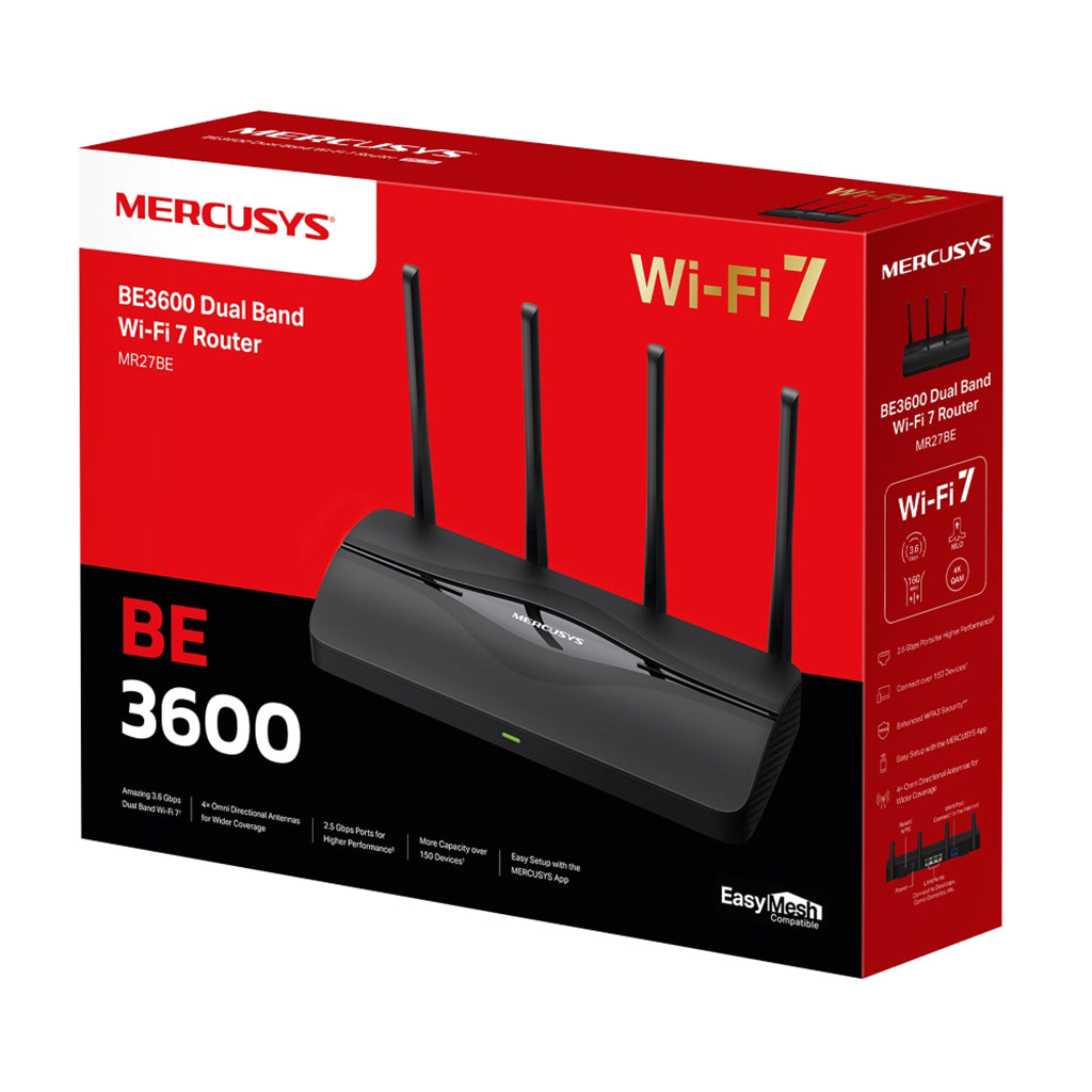 Mercusys MR27BE BE3600 Dual Band Wi-Fi 7 Router(MR27BE) - 3