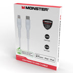 Monster 1.2m Lightning to USB-C TPE Cable - White(MT-1.2MLTOCTW) - 2