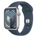 Apple Watch Series 9 GPS 45mm Silver Case w/ Storm Blue Sport Band - S/M(MR9D3ZP/A) - 1