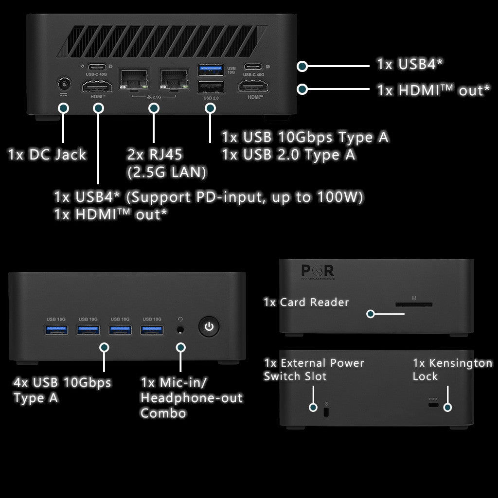 MSI Cubi Z AI 8M Barebone Mini PC - AMD Ryzen 9-8945HS(Cubi Z AI 8M-003BAP) - 2