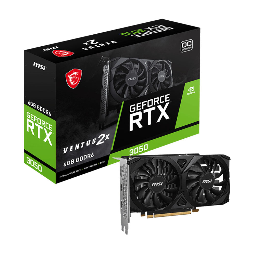  MSI GeForce RTX 3050 VENTUS 2X E OC 6GB Video Card(GeForce RTX 3050 VENTUS 2X E 6G OC) - 1