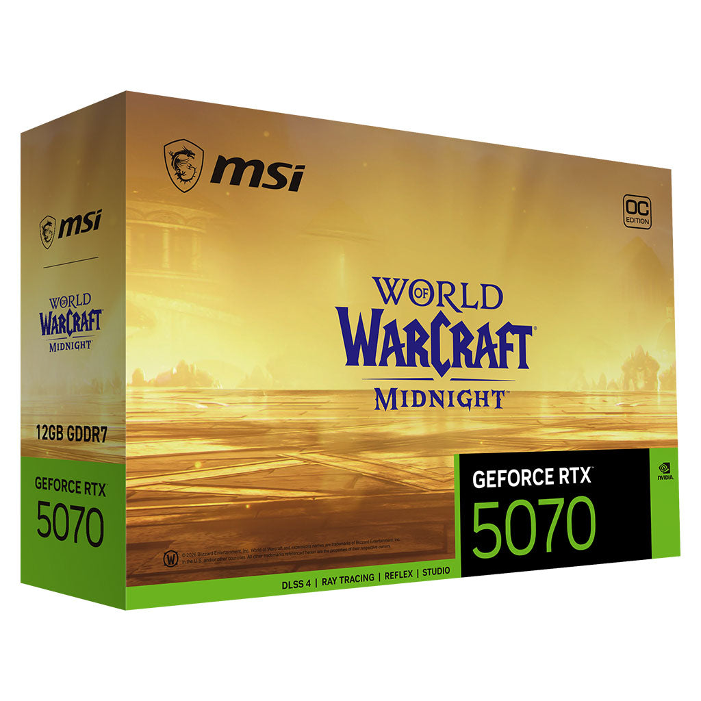 MSI GeForce RTX 5070 12G World of Warcraft MIDNIGHT LIGHT EDITION OC Video Card(RTX 5070 12G World of Warcraft MIDNIGHT LIGHT EDITION OC) - 5