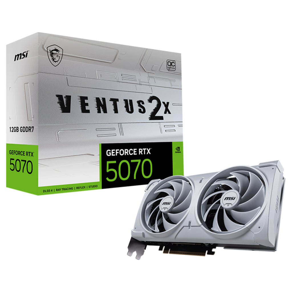 MSI GeForce RTX 5070 VENTUS 2X OC 12GB Video Card - White(GeForce RTX 5070 12G VENTUS 2X OC WHITE) - 1