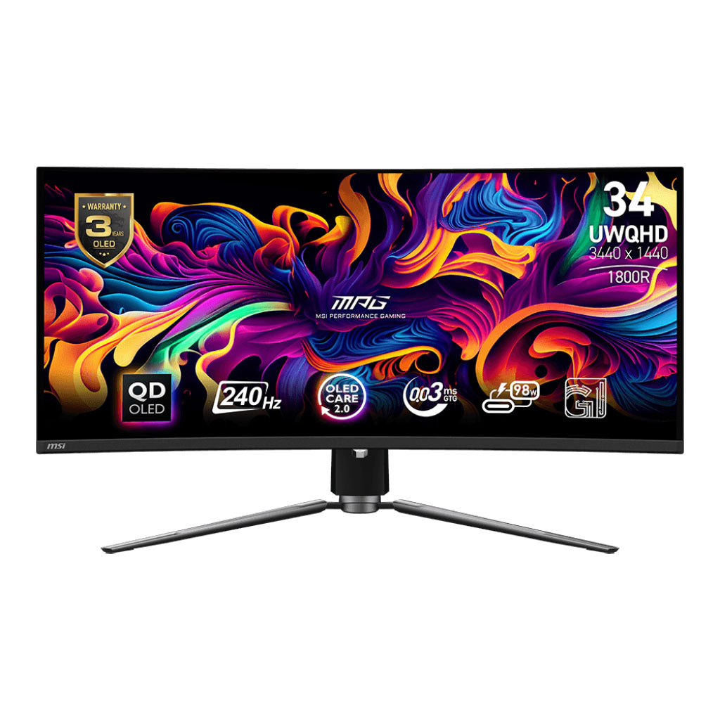 MSI MPG 341CQPX QD-OLED 34" 240Hz 0.03ms UWQHD Curved Gaming Monitor 98W USB-C(MPG 341CQPX QD-OLED) - 1