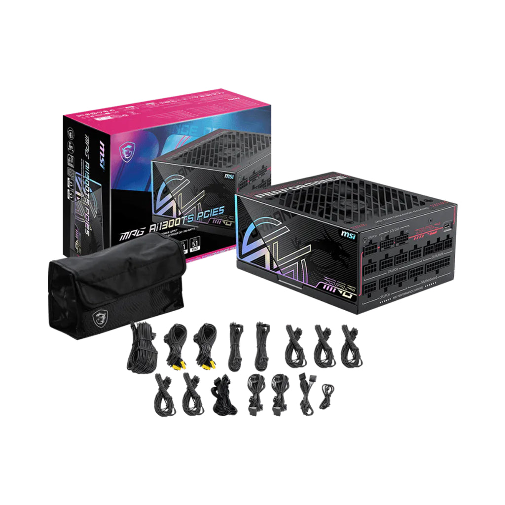 MSI MPG Ai1300TS PCIE5 1300W 80 PLUS Titanium PCIe 5.1 ATX 3.1 Fully Modular Power Supply(MPG Ai1300TS PCIE5) - 5