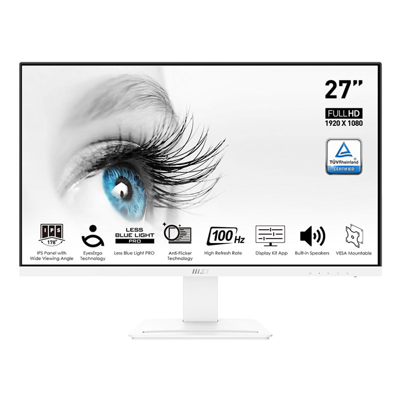 MSI PRO MP273AW 27" 100Hz Full HD 1ms Anti-Glare IPS Business White Monitor w/ Speakers(PRO MP273AW) - 1