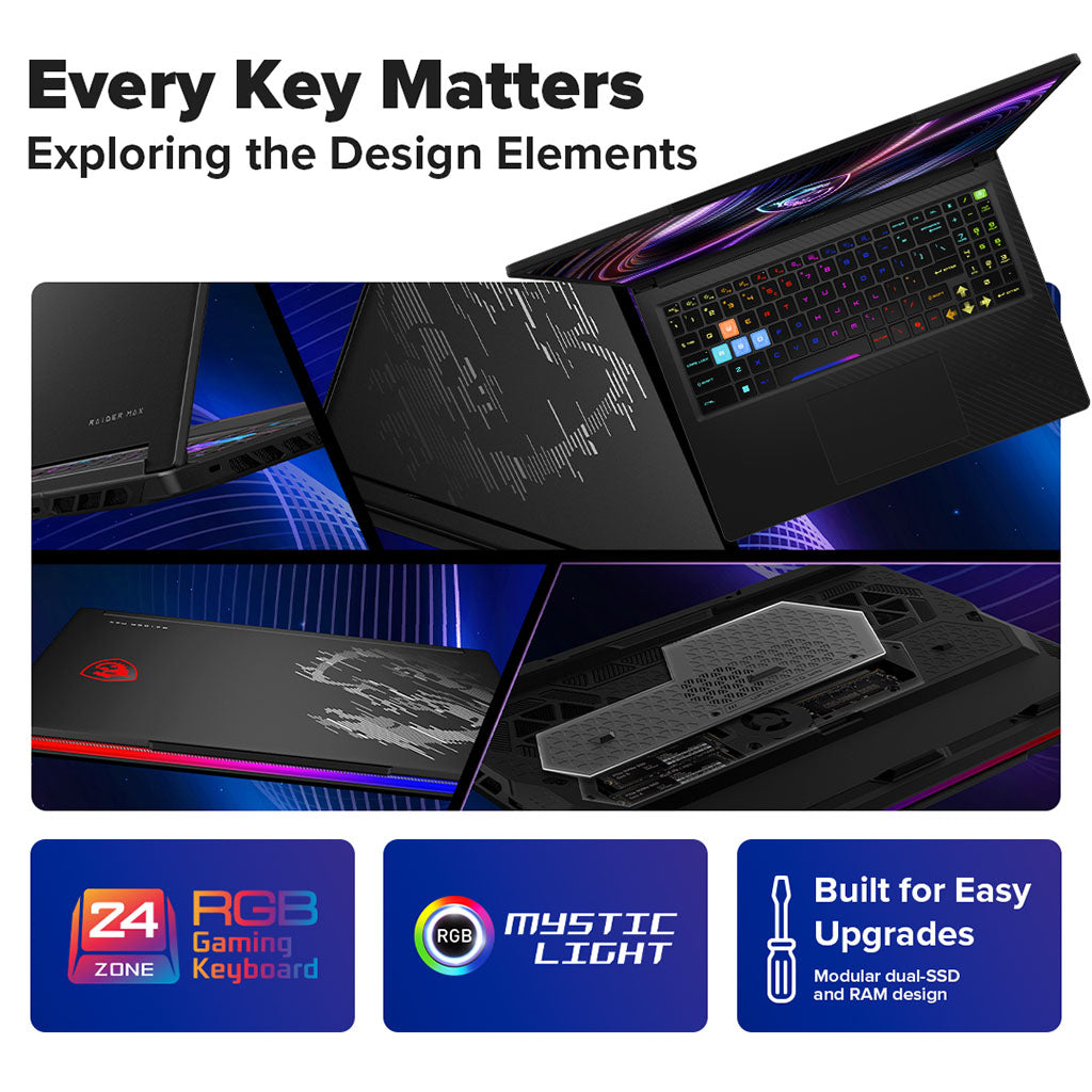 MSI Raider 16 Max HX 16" QHD+ OLED AI Laptop - Ultra 9-290HX Plus 32GB 2TB RTX5080 W11P(Raider 16 MAX HX B2WI-014AU) - 15