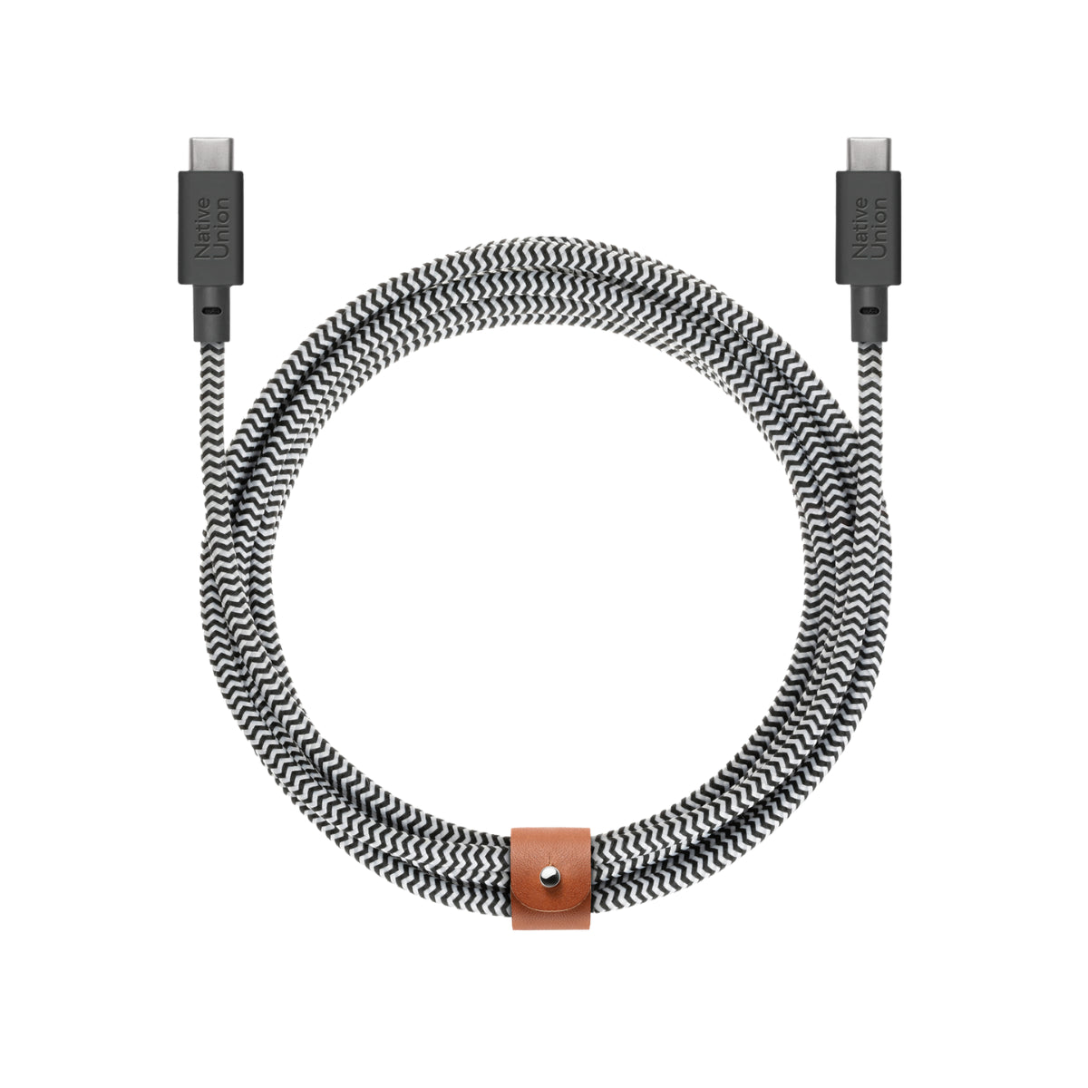 Native Union Belt Cable 3m 100W USB-C to USB-C Cable - Zebra(BELT-XL-C-ZEB-3-NP) - 1
