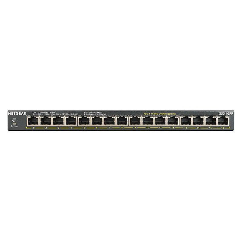 Netgear GS316PP SOHO 16-Port Gigabit PoE+ (183W) Unmanaged Switch with FlexPoE(GS316PP-100AJS) - 2