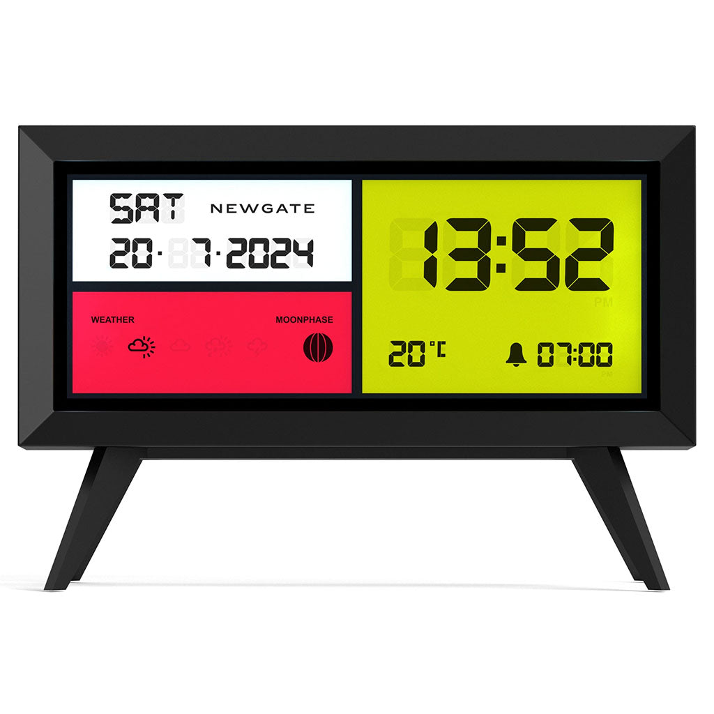 Newgate Spectronoma LCD Alarm Clock - Matte Black(NGLCD/SPECT1) - 1
