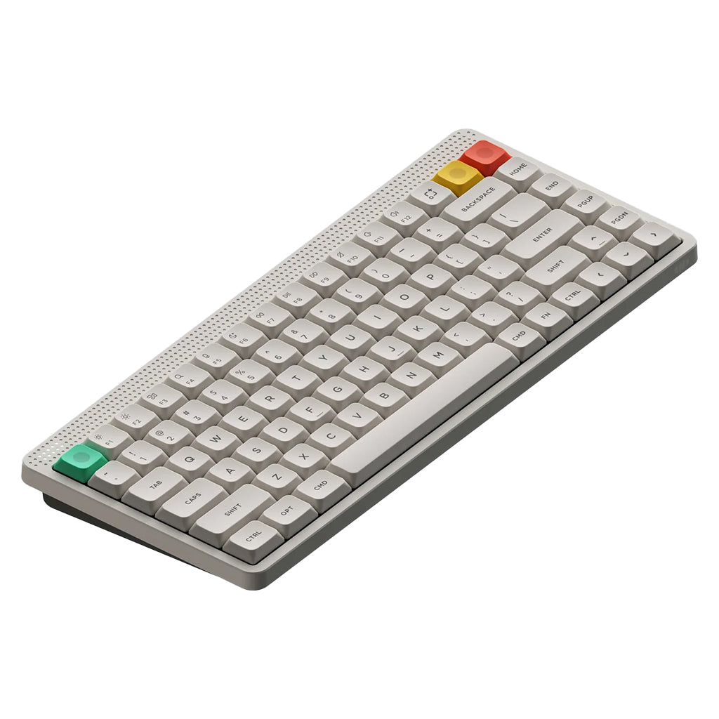 NuPhy Node75 Hot-Swappable RGB Low-Profile Lunar White Wireless Mechanical Keyboard - Blush Nano Switch(KBNPN75WHBHNANO) - 1
