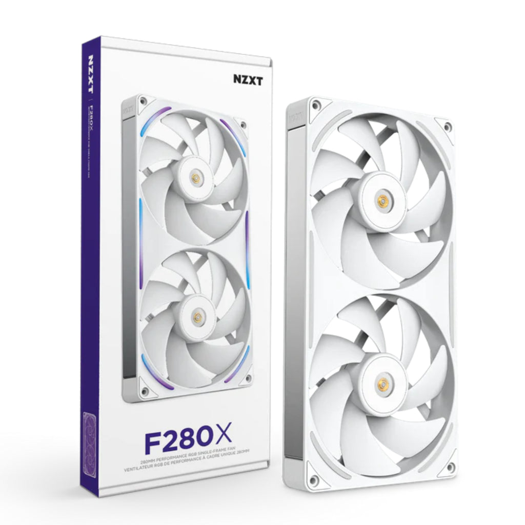 NZXT F280X 280mm Performance RGB Single-Frame with Two Fans - White(RF-U28PN-W1) - 2