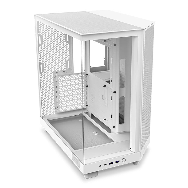 NZXT H6 Flow Compact Dual-chamber Mid Tower ATX Case - White(CC-H61FW-01) - 3