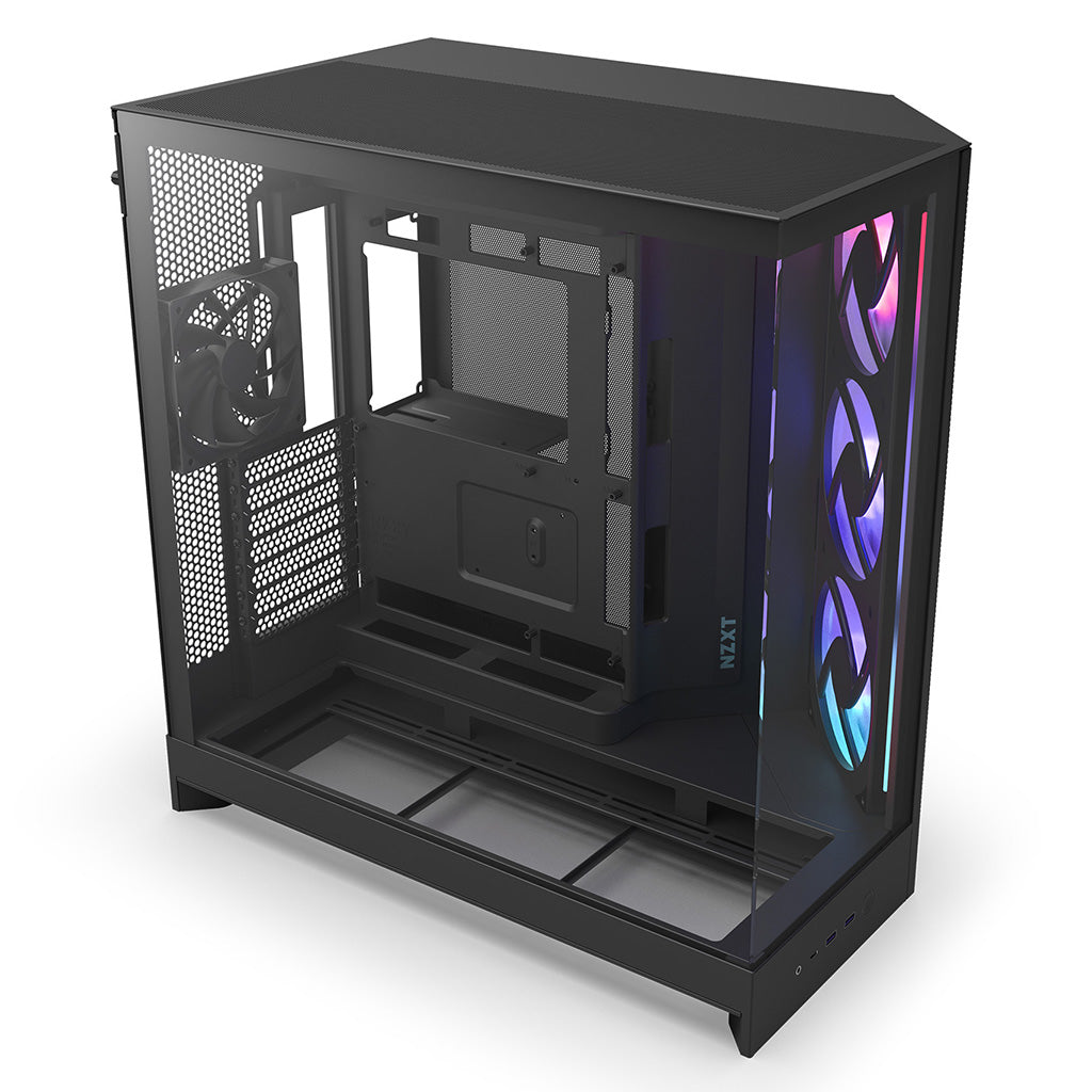 NZXT H9 Flow RGB Tempered Glass Mid-Tower E-ATX Case - Black(CM-H92FB-R1) - 6