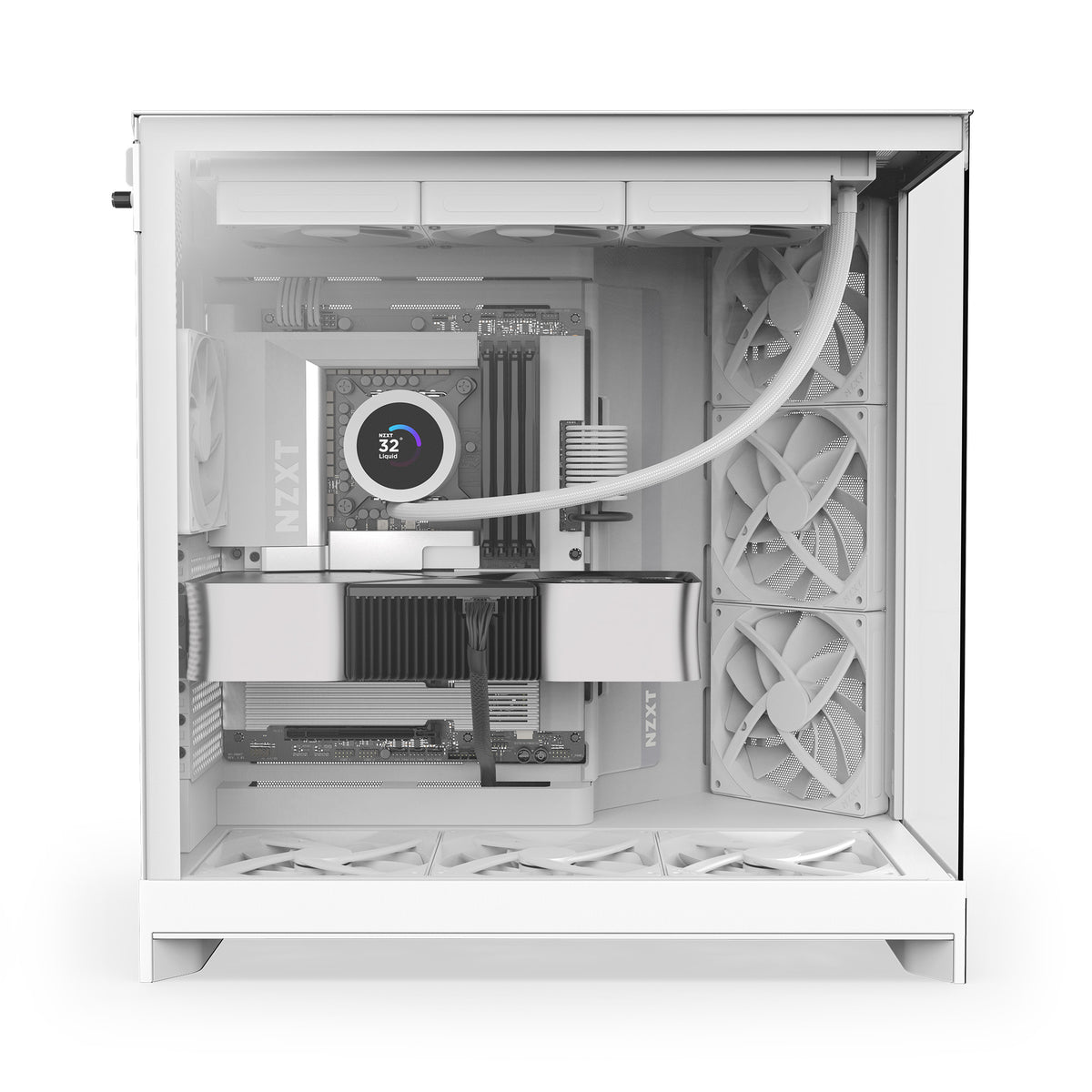 NZXT H9 Flow Tempered Glass Mid-Tower E-ATX Case - White(CM-H92FW-01) - 3