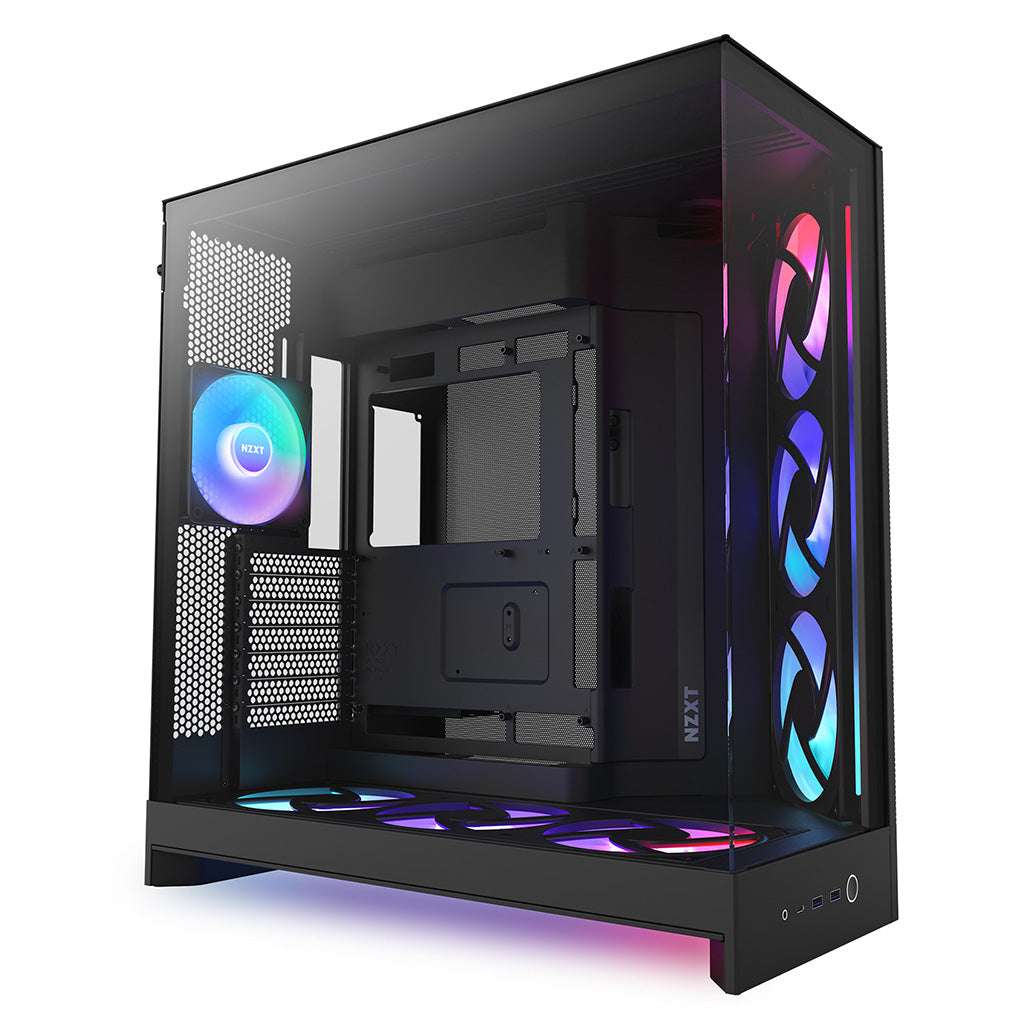 NZXT H9 RGB+ Flow Tempered Glass Mid-Tower E-ATX Case - Black(CM-H92FB-P1) - 1