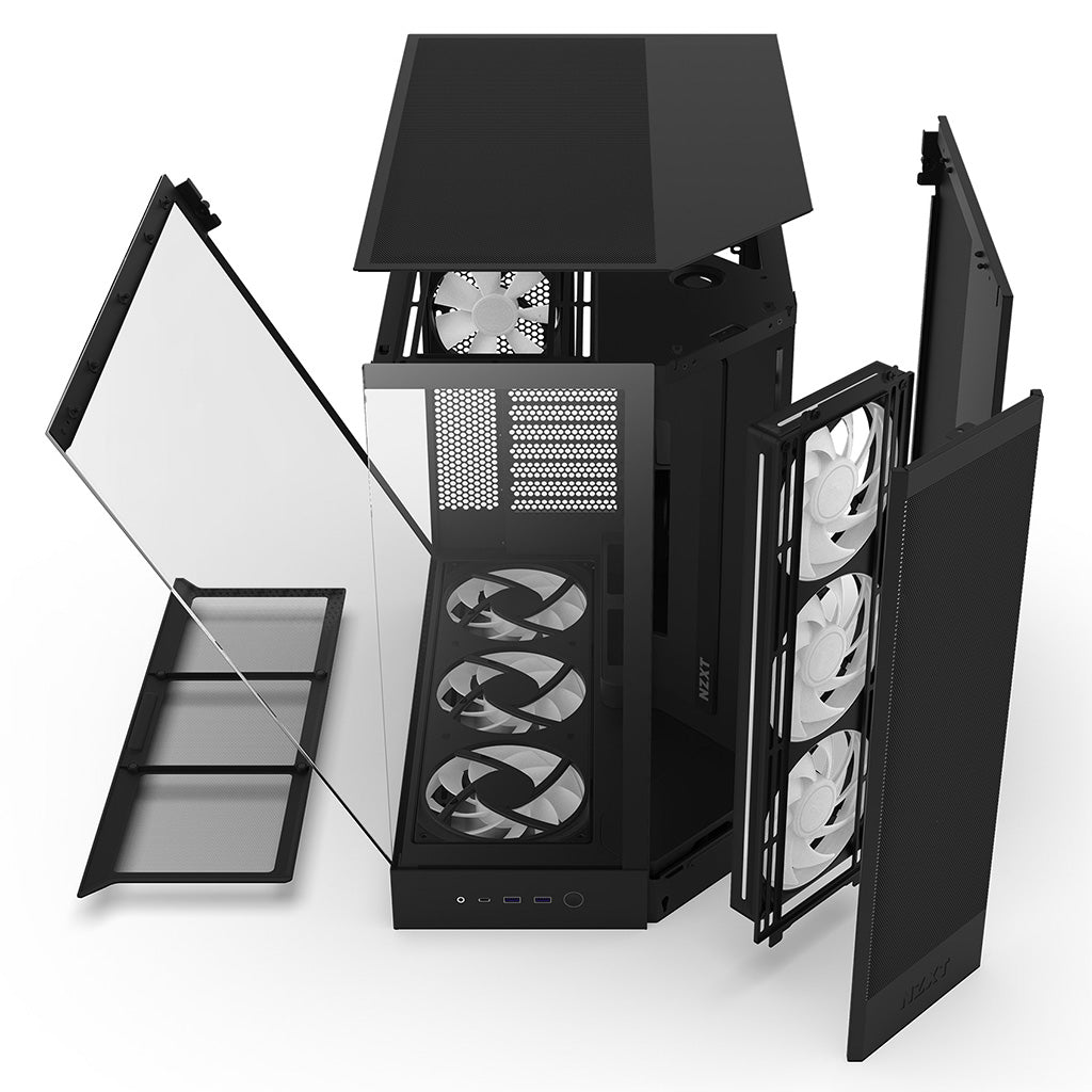 NZXT H9 RGB+ Flow Tempered Glass Mid-Tower E-ATX Case - Black(CM-H92FB-P1) - 9