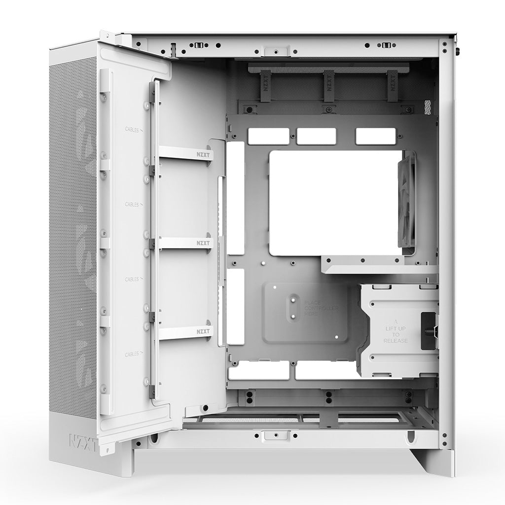 NZXT H9 RGB+ Flow Tempered Glass Mid-Tower E-ATX Case - White(CM-H92FW-P1) - 3
