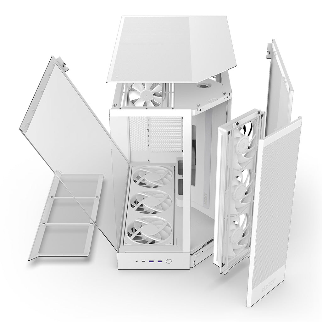 NZXT H9 RGB+ Flow Tempered Glass Mid-Tower E-ATX Case - White(CM-H92FW-P1) - 5