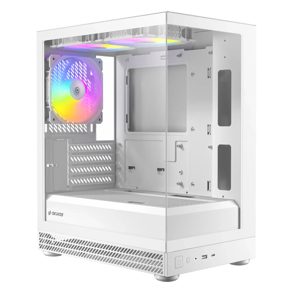 Okinos AQUA UNO Tempered Glass Mini Tower Micro-ATX Case - Polar(OKICC-AQUNO-POLAR) - 4