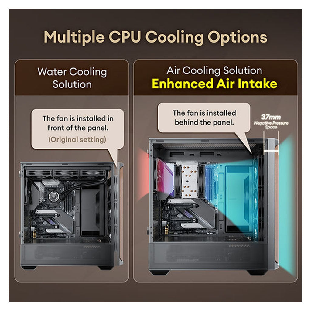 OKINOS Cypress P7 Genuine Walnut Wood Trim ATX Mid-Tower Case(OKICC-CP7-ATXBW) - 9