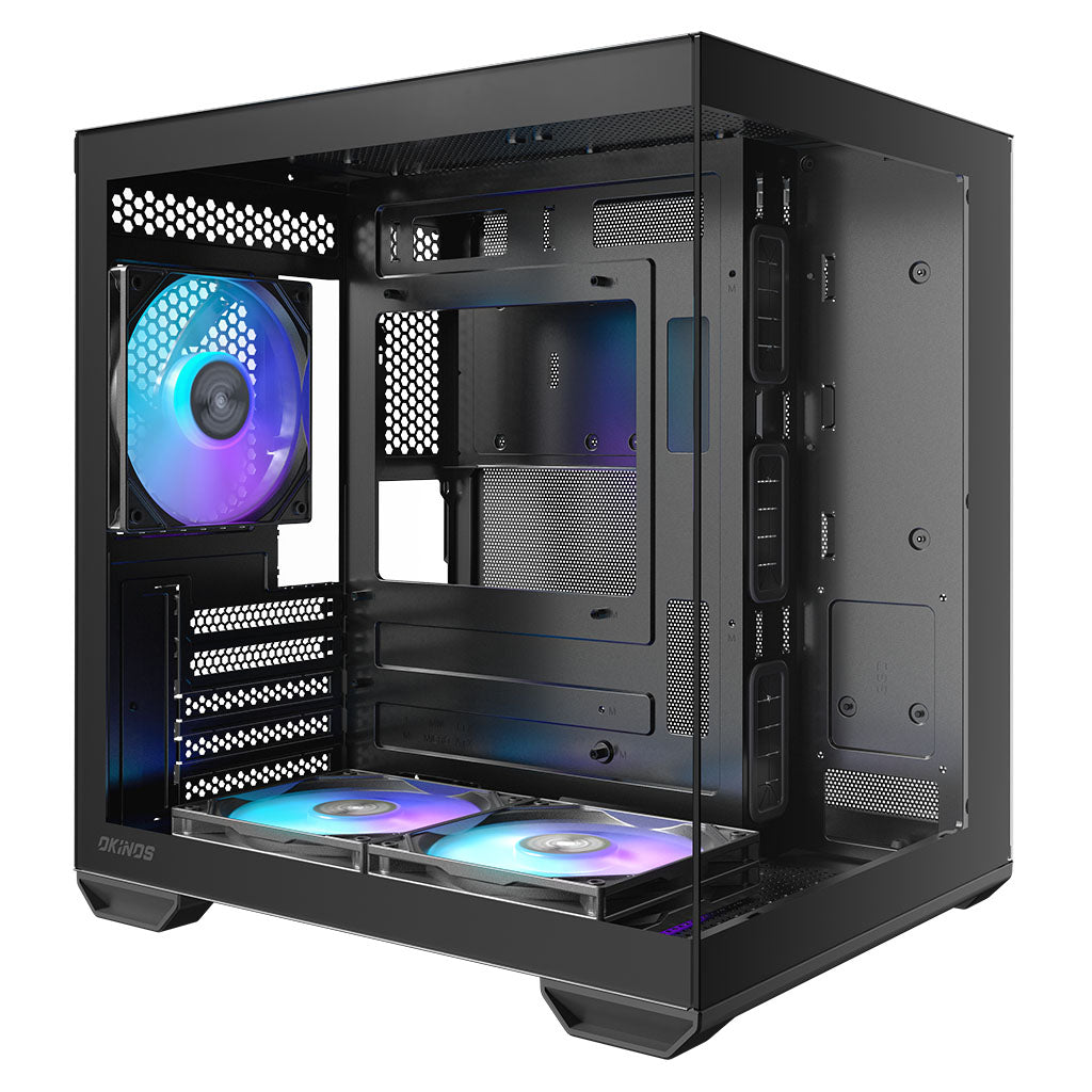 OKINOS Mirage 4 ARGB Micro ATX Case - Black(OKICC-MG4-MATXB) - 1