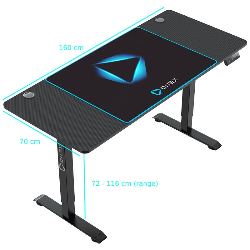 ONEX GDE1600DH Electric Height Adjustable Gaming Desk(ONEX-GDE1600DH) - 6