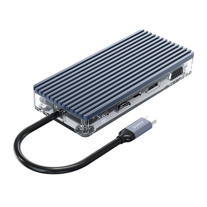 Orico WB-11P-GY USB-C 11-In-1 Transparent USB Hub(ORICO-WB-11P-GY) - 4