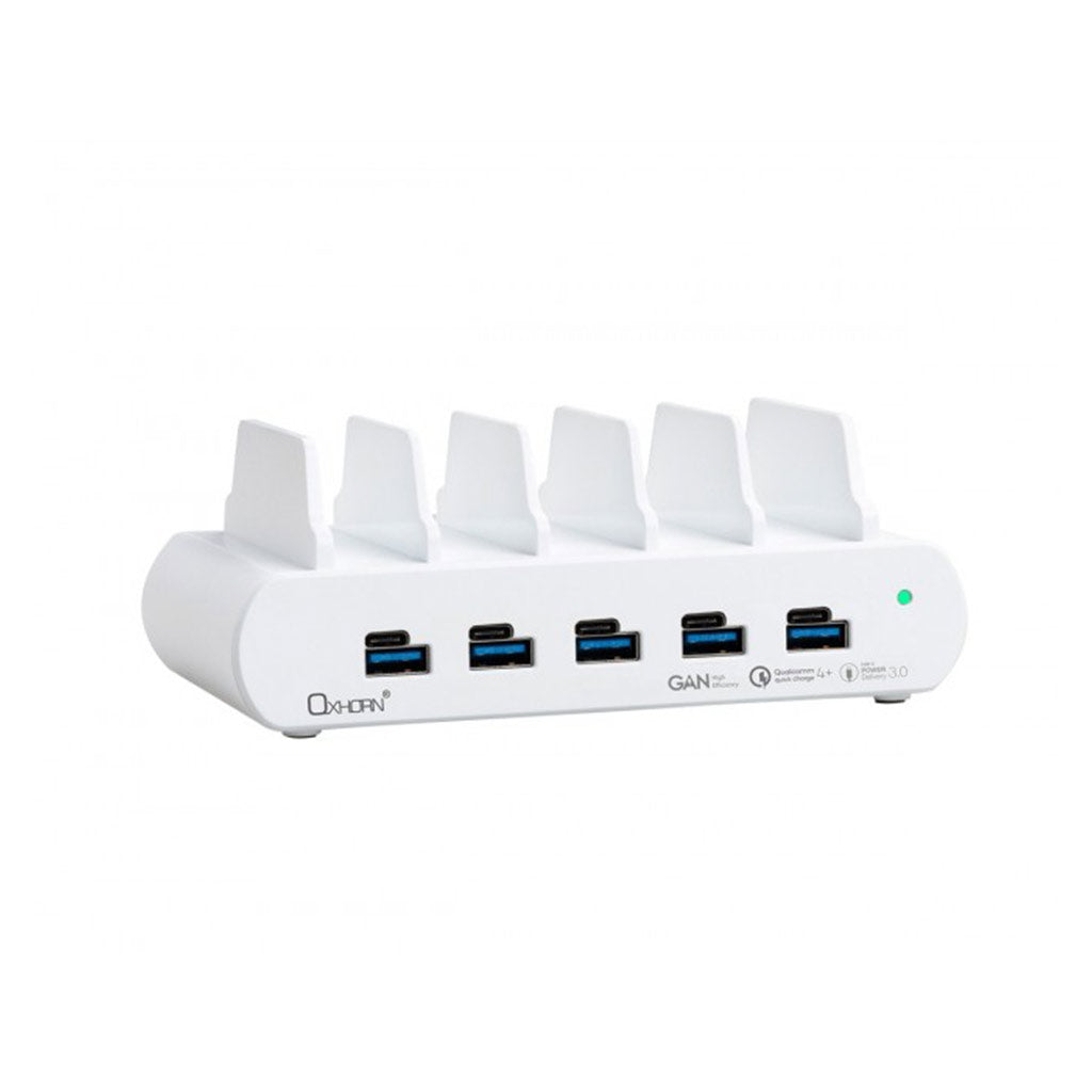 Oxhorn 150W 5 Port GaN Charging Dock with Built-In Device Rack(ACBOXHNBPD150D) - 1
