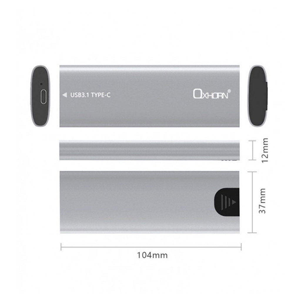Oxhorn UM-310 USB-C 3.2 Gen 2 M.2 Dual Protocol Tool-Free SSD Enclosure(ACBOXHUM310) - 2