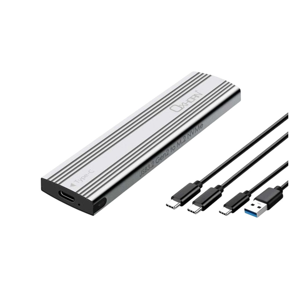 Oxhorn UM-311S USB-C 3.2 Gen 2 M.2 NVMe Aluminium Enclosure - Silver(ACBOXHUM311S) - 1