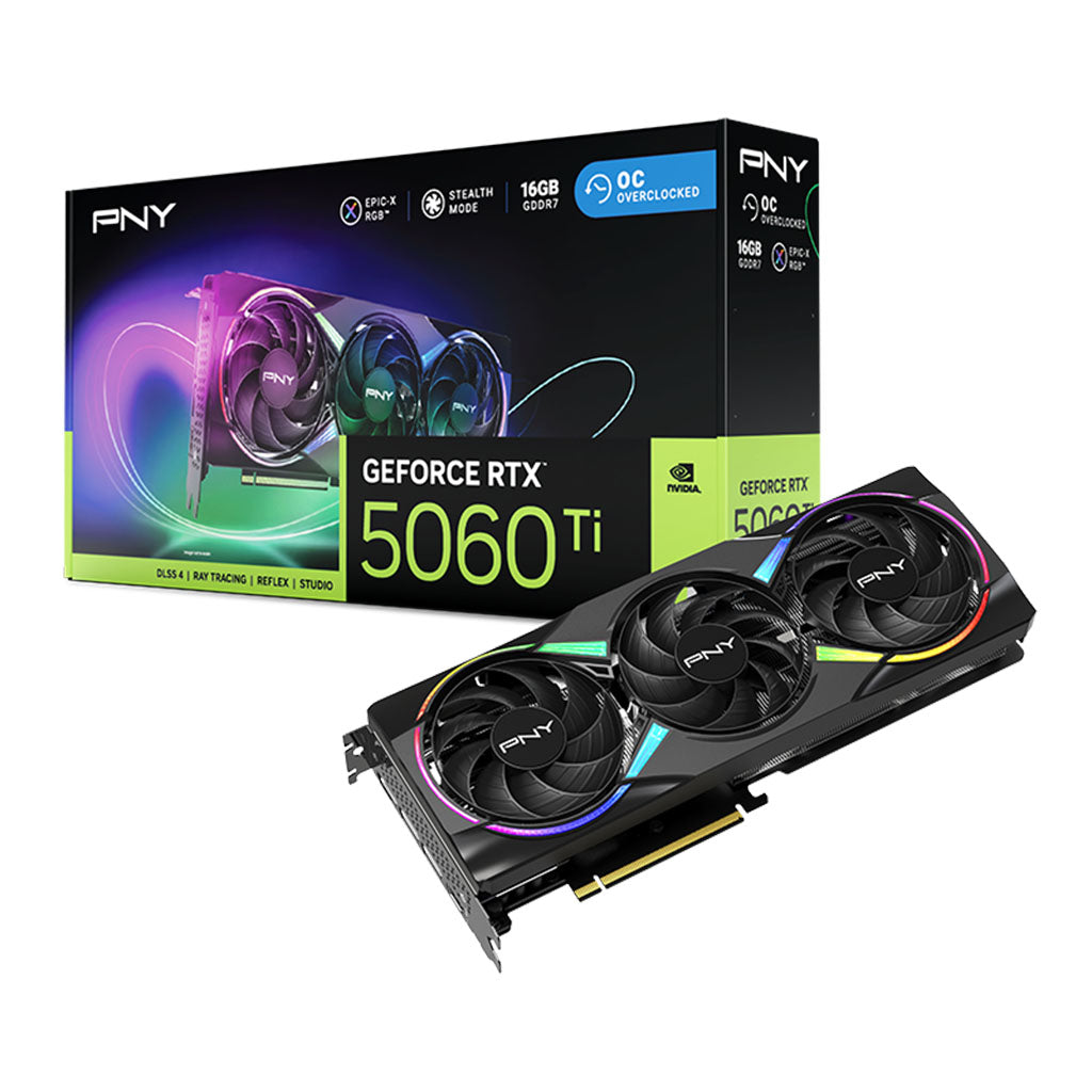 PNY GeForce RTX 5060 Ti EPIC-X RGB Triple Fan OC 16GB Video Card(VCG5060T16TFXXPB1-O) - 1