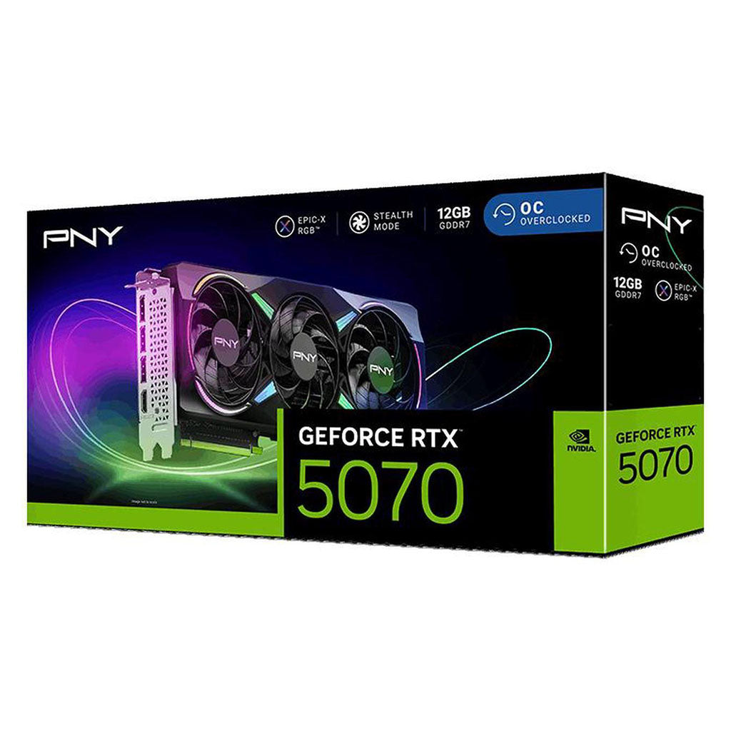 PNY GeForce RTX  5070 ARGB EPIC-X RGB Triple Fan OC 12GB Video Card(VCG507012TFXXPB1-O) - 10