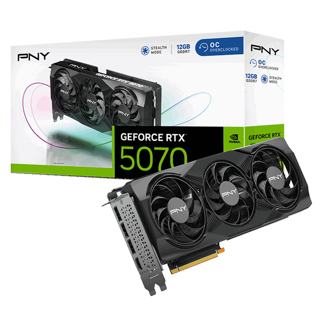 PNY GeForce RTX 5070 Triple Fan OC 12GB GDDR7 Video Card(VCG507012TFXPB1-O) - 1