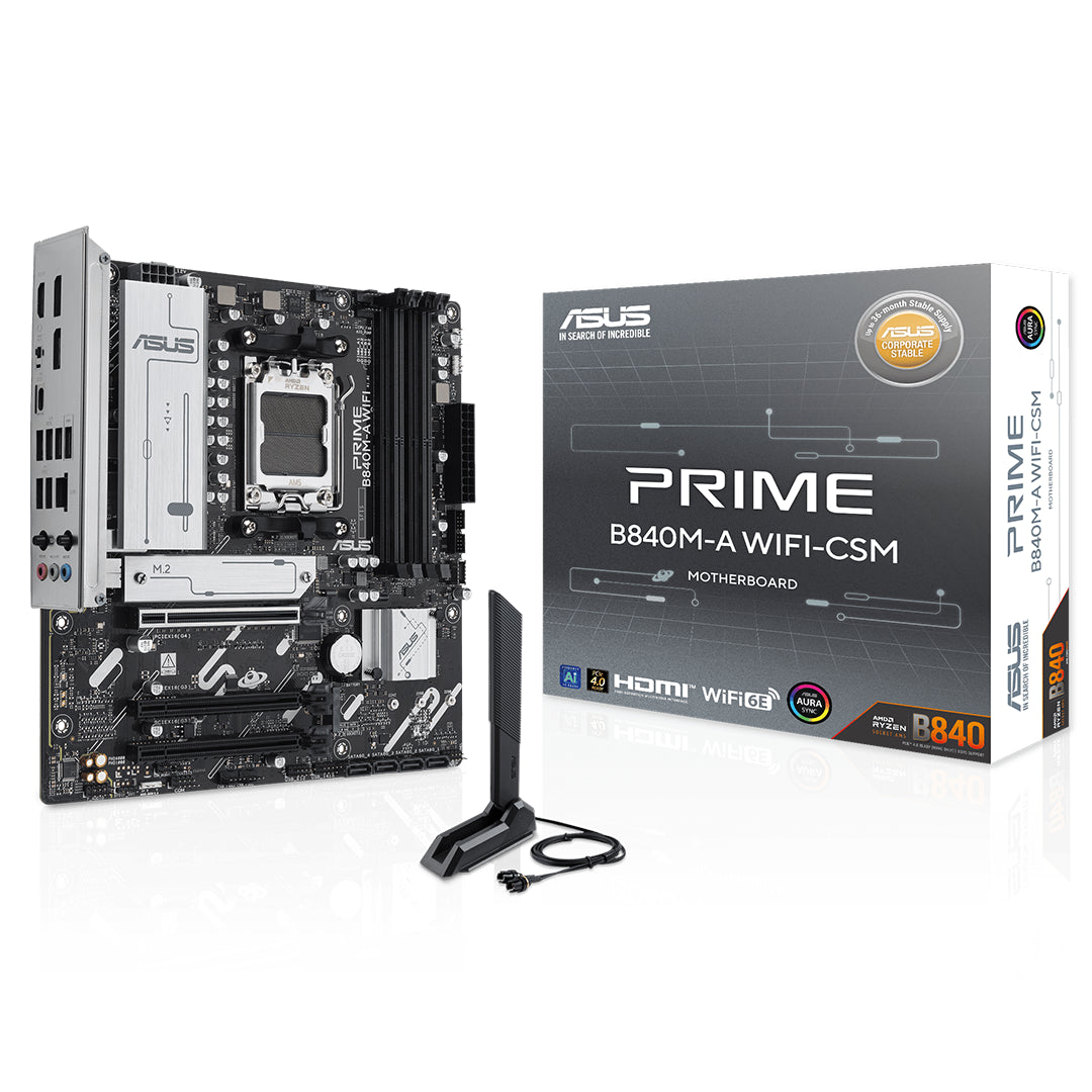 ASUS PRIME B840M-A WIFI-CSM AM5 Micro-ATX Motherboard(PRIME B840M-A WIFI-CSM) - 1